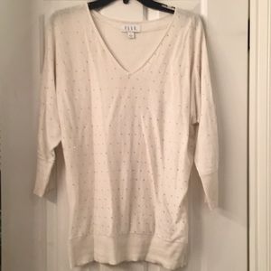 Cream with rose gold beads sweater